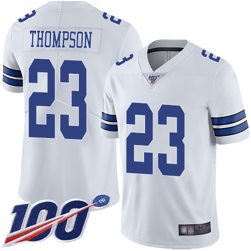 Men Dallas Cowboys Limited White Darian Thompson Road #23 100th Season Vapor Untouchable NFL Jersey